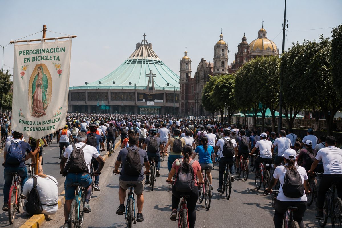 Peregrinación en bicicleta a la Basílica de Guadalupe